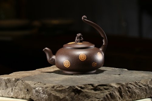 濮晨紫砂壶 灵猴献瑞 