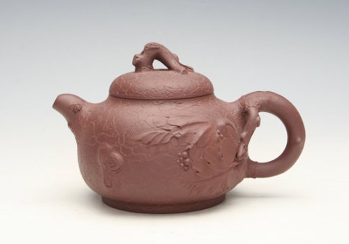 连士舫紫砂壶 树段葡萄壶 