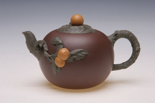 姚志源紫砂壶 巧色枇杷壶 