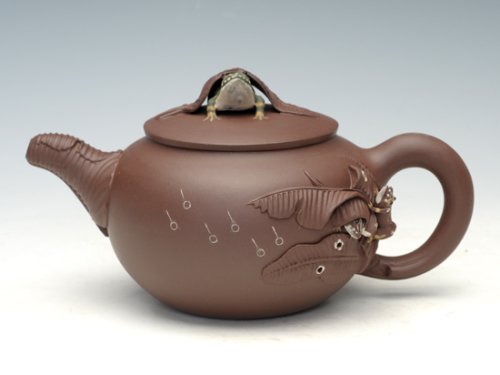 余颖紫砂壶 青蛙戏荷 