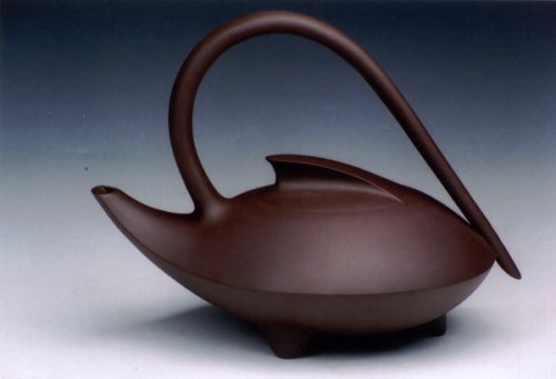 毛顺洪紫砂壶 飞碟提梁 