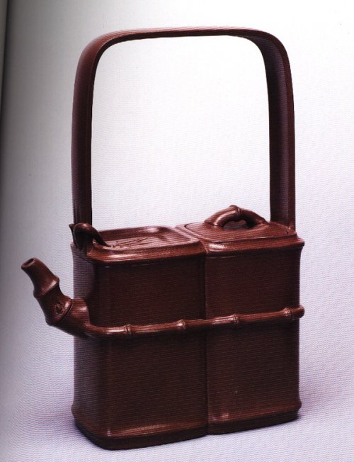 谢曼伦紫砂壶 双竹提梁壶 