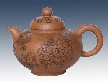 何忍群紫砂壶 童趣百子壶 