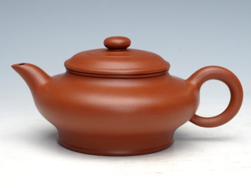 眭龙俊紫砂壶 虚扁（朱泥） 
