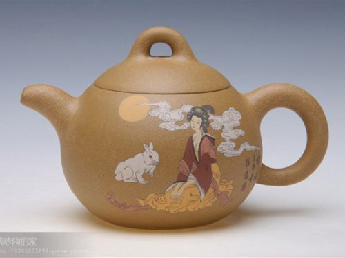 许敏芳紫砂壶 彩绘石韵 