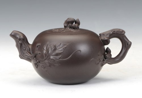 郁晴紫砂壶 小松鼠葡萄 