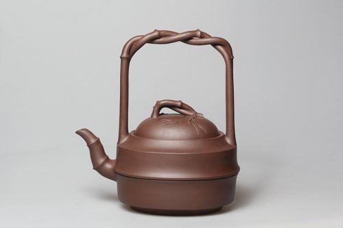 费寅媛紫砂壶 扁竹提梁 