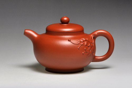 吴建平紫砂壶 《朱泥硕果》泥料：朱泥  容量：350cc 