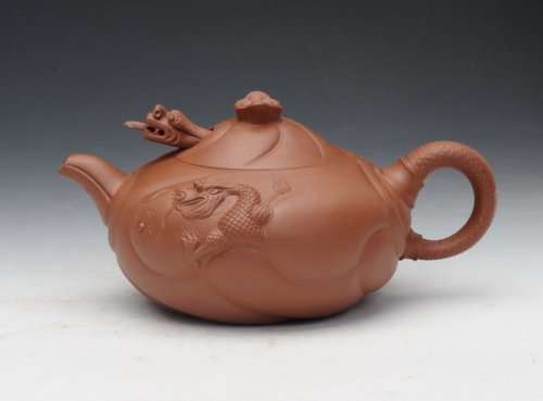 陈伟强紫砂壶 鱼化龙 