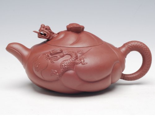 陈健紫砂壶 鱼化龙 