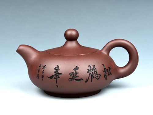 董建平紫砂壶 松鹤延年 