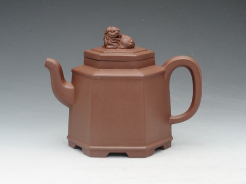 邵文紫砂壶 六方醒狮 