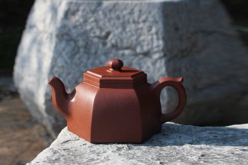 周赛英紫砂壶 井六方 