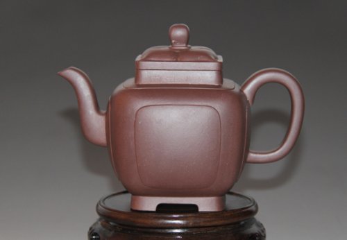 张芳紫砂壶 四方菱花 