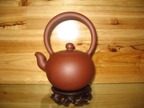 鲍志娟紫砂壶 大一粒珠提梁 