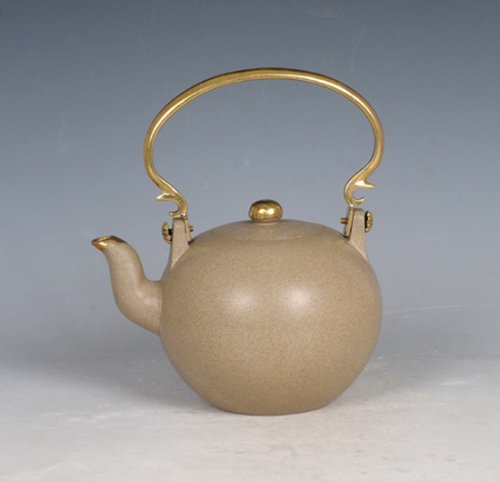 宋亚萍紫砂壶 一粒珠提梁 