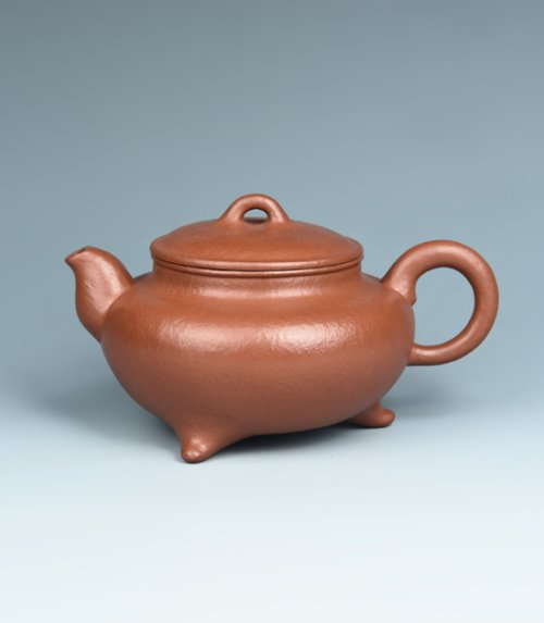 周荣伟紫砂壶 圆满三足 