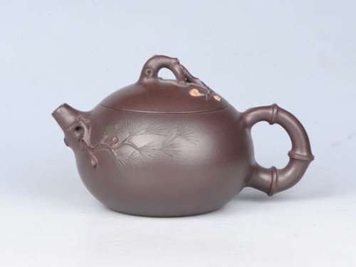 周庚大紫砂壶 松竹梅 