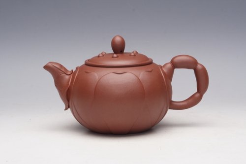 张生荣紫砂壶 荷叶莲子壶 清水泥 420CC 