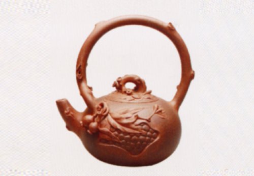 范佰群紫砂壶 石榴提梁 