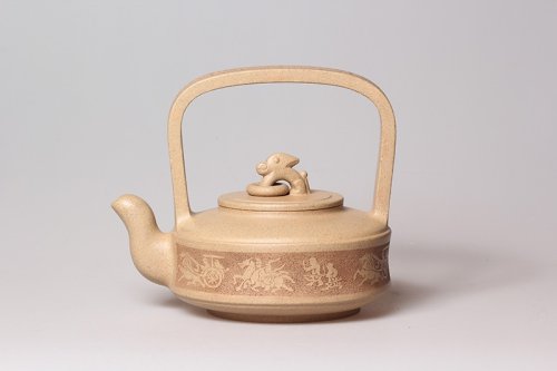 周志君紫砂壶 汉韵提梁 