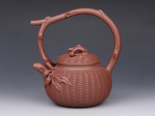 邹健紫砂壶 圣桃提梁 