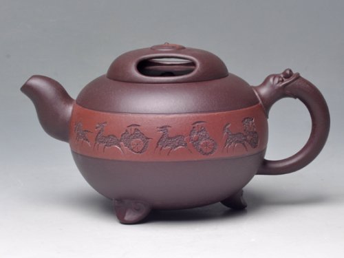 王福新紫砂壶 三足如意（紫泥）1... 