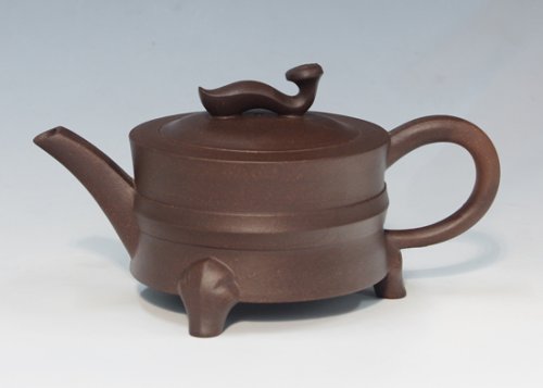 吴青紫砂壶 三脚 如意玉 