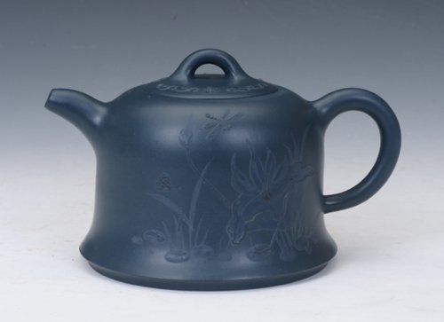 刘方紫砂壶 段泥金钟 