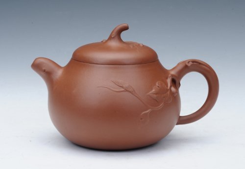 王建兰紫砂壶 茄段花货 