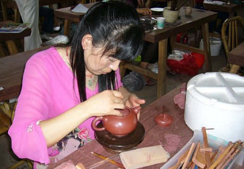 陈午敏紫砂壶 全手工大赛现场 