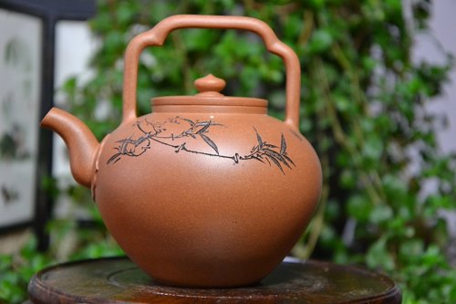 周小军紫砂壶 吴经提梁 