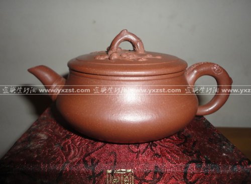 施月红紫砂壶 梅段 