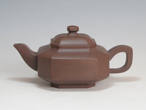陈顺根紫砂壶 扁八方壶 