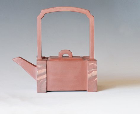 周建良紫砂壶 四方提梁 