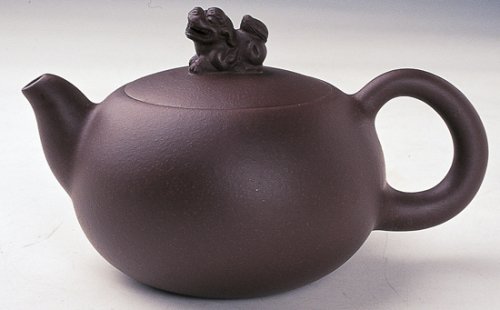吴青紫砂壶 倒把狮球 