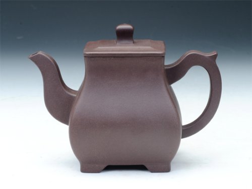 蒋方良紫砂壶 方樽壶 