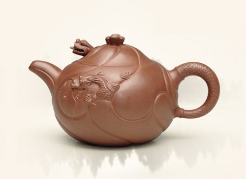 周国新紫砂壶 鱼化龙 