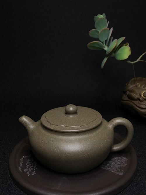 鲍青紫砂壶 青莲壶 