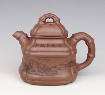 苏秀忠紫砂壶 四方竹鼎 