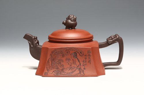 朱建伟紫砂壶 龙凤呈祥 