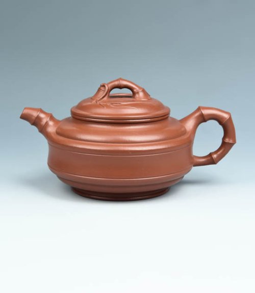 周荣伟紫砂壶 双线竹鼓 