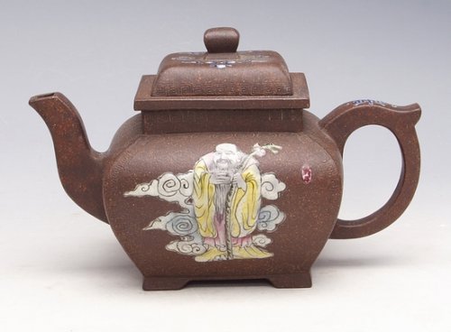 张建强紫砂壶 四方寿星 