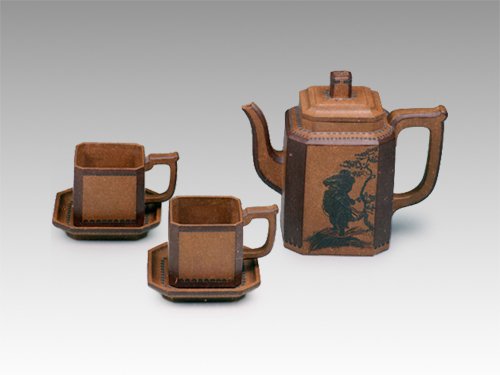 贺洪清紫砂壶 百日八方套具 