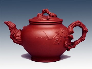 史志鹏紫砂壶 葡萄报春 