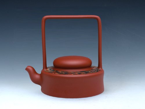 周奇鸣紫砂壶 明珠提梁壶 