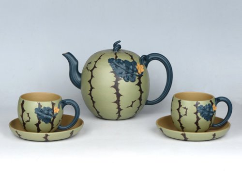 吴建荣紫砂壶 西瓜套壶 