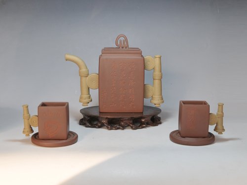 吴祥大紫砂壶 消防（岁岁平安） 500CC 清水泥 