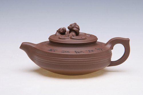 蒋建亚紫砂壶 双龙风韵壶 