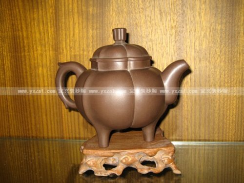 周晓琴紫砂壶 肋襄玉顶 